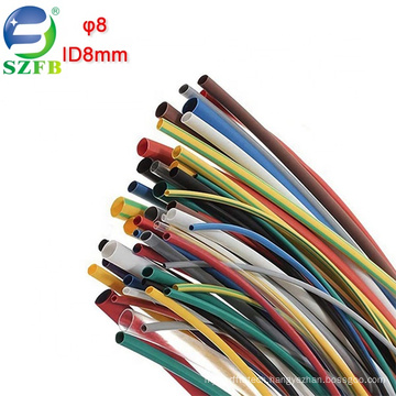 Feibo colorful electrical cable insulation diameter 8mm single wall PE heat shrink tubing